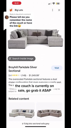 Apartment Decor: Big Lots Sectional Couch for Sale