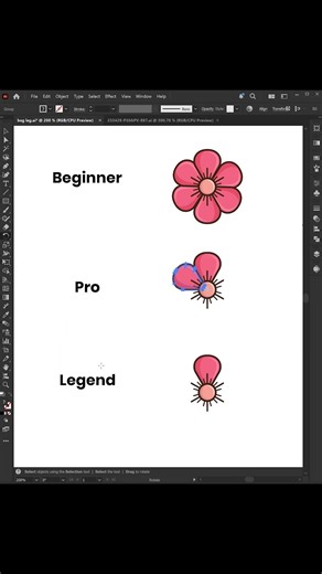 Beginner vs Pro — Rotate & Arrange Petals in Adobe Illustrator 2026 🌸✨