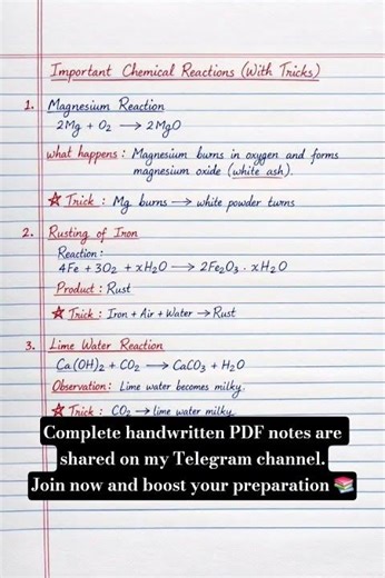 📖 Class 10 Science Important Reactions||Simple Tricks for Fast Revision ⚡#class10science