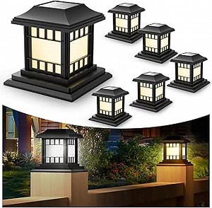 Solar Post Cap Lights, Super Bright 8 LEDs 20 Lumen Fence Post Lights Solar Powered 2 Color Modes Big Solar Post Lights Outdoor Waterproof for 4x4 5x5 6x6 Posts in Garden Decor, Patio Decor