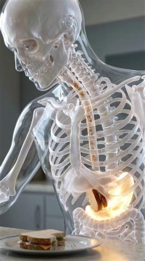 Glass Human Digestion 😱 #science #anatomy #bodyhack Your Food's Wild Ride!