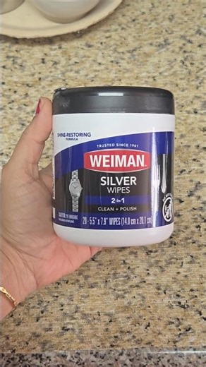 Weiman Silver wipes,simple & easy way of cleaning silver items👌 #shorts #silver #cleaninghack