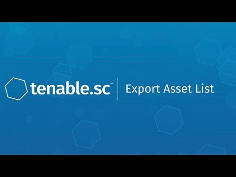 Export an Asset List in Tenable.sc