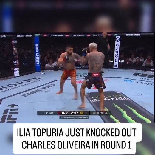 ILIA TOPURIA JUST KNOCKED OUT CHARLES OLIVEIRA IN ROUND 1 #iliatopuria #charlesoliveira #fyp #ko #ufc317 #fyp | mrvate0