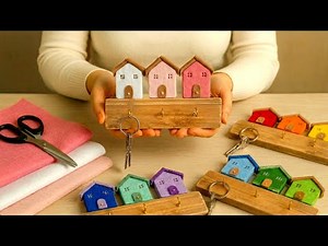 No Wood Houses! Turn Felt into a House Key Holder 🏠🔑| Simple Wall Décor for Keys
