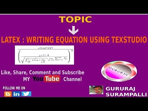 LATEX: WRITING MATHEMATICAL EQUATION USING TEXSTUDIO