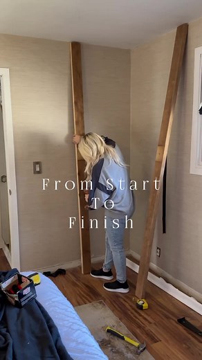 Just had to share a start to finish video of our bedroom fireplace! I am absolutely obsessed with it and should have did it sooner! The @touchstonehomeproducts fireplace is gorgeous & the @evolve.stone stones are amazing! I love everything about this space now! I love looking back at the progress! 🔥🔥 I used the “morning aspen” stone color in capital sky style from @evolve.stone! The faux mantel stain and sealer is from @waterlox! If you have been wanting to build a fireplace, do it! You won’t 