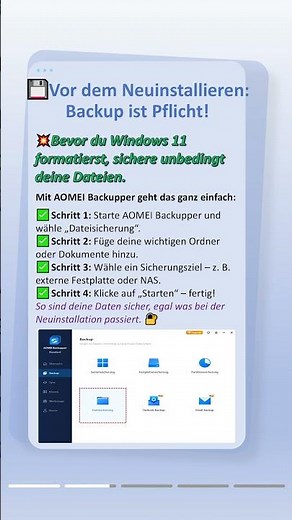 💻 Windows 11 neu installieren? So vermeidest du Datenverlust!#windows11 #backup #file #data