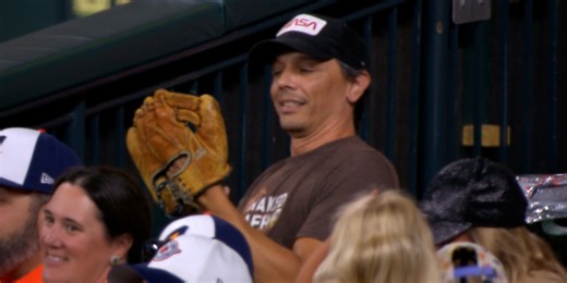 Time-traveling Astros fan snags foul ball with glove out of the Dead Ball Era