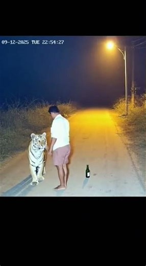 Drunk Villager Comes Face-to-Face With Wild Bengal Tiger – Unreal CCTV Encounter #cctv #tiger #fun