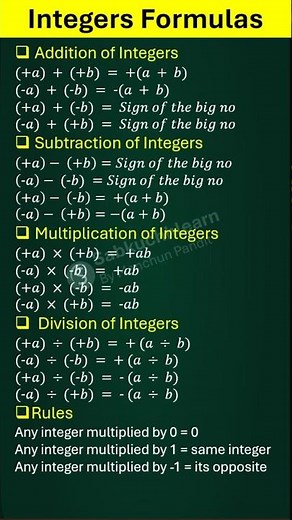 All Important Integers Formulas | Quick Maths Revision in 60 Seconds