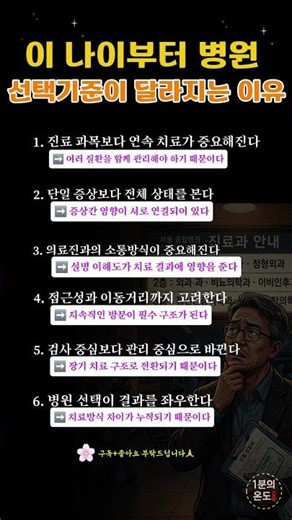 이 나이부터 병원 선택기준이 달라지는 이유