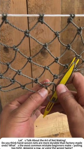 Traditional Net Weaving – Crafting a Fishing Net with Shuttle and Gauge! 🌊