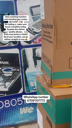 New Washing Machine and Gas Cooker Available Now!