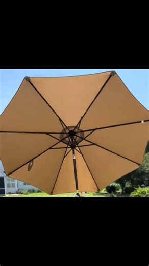 Solar Patio Umbrella w/ Lights, Lawn, Garden