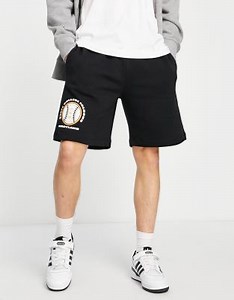 Topman oversized co-ord short with baseball print in black | ASOS