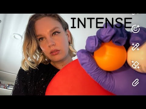 [ASMR] Fast & Aggressive Face Massage With Lotion, Ping-Pong Balls & Racket (Gloves)