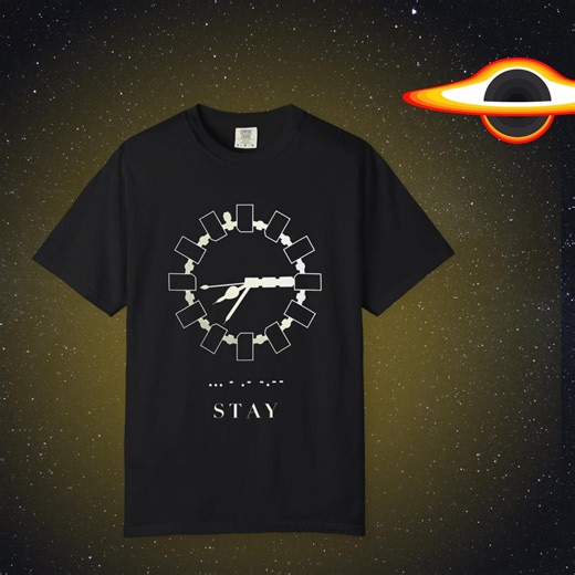 Space Sci-fi STAY Morse Code Tee | Vintage Cream Orbital Diagram Graphic | Comfort Colors 1717 Unisex Shirt - Etsy Canada