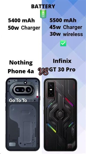 Nothing Phone 4a vs Infinix GT 30 Pro