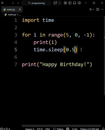Python Happy Birthday Program #python #coding #programming