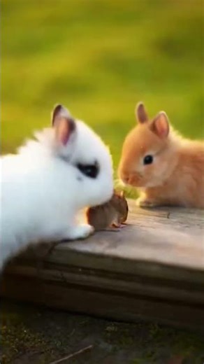 Cute Bunny Playing With Mouse in Garden 🐰🐭 | Adorable Animal Friendship #shorts #shortvideo