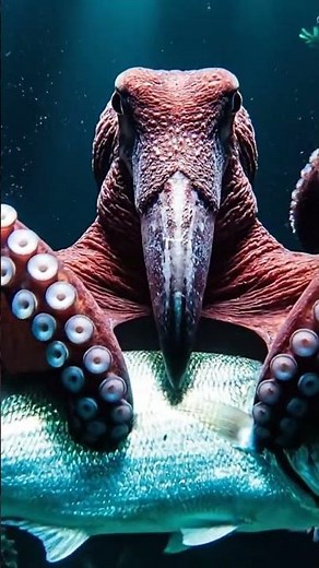 Octopus Eating Prey Underwater | Amazing Marine Predator #octopus eating prey