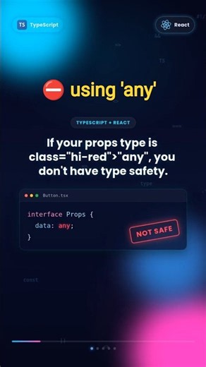 Stop Using "any" in Your React Props 🚫 | TypeScript Tip #programming #codepoint #javascript