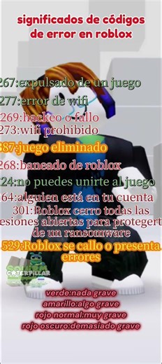 Errores de códigos de roblox