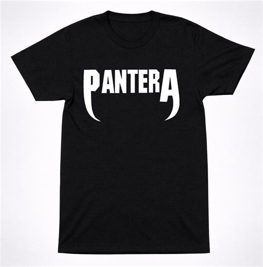 Pantera Fanged Logo Teeth Black T-shirt: Classic Groove Metal Design - Heavy Metal Band Shirt, Soft Cotton, Unisex Fit - Etsy