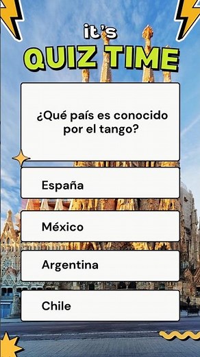 🇦🇷 ¿Qué país es conocido por el tango? 🤔💃 | Quiz de cultura general #Shorts