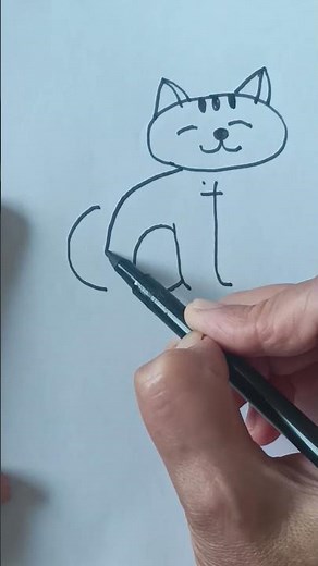 how to draw beautiful and easy cat 🐱drawing with word cat