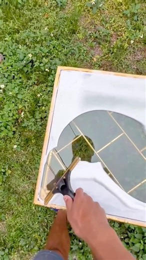 Easy way to clean a mirror using a simple tool for a shiny result #shorts