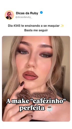 Dicas da Ruby | Maquiagem e beleza on Instagram: "Amiga, PODE SALVAR. A gringa lançou "a única make que você vai precisar nesse outono" e eu sou OBRIGADA a concordar. ☕️🍂 Sério, essa é a definição de maquiagem chique sem esforço. É o look que te deixa com cara de rica, plena, que acabou de tomar um capuccino em Paris. Kkkk O segredo dessa vibe é focar 100% nos tons terrosos. Marrom, bege, bronze, dourado... Esse tutorial de maquiagem é perfeito porque ele mostra como construir o look. Não é sob