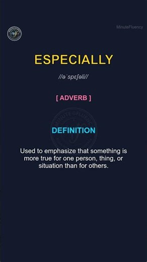 How to Pronounce especially (adverb) | Minute Fluency #Shorts