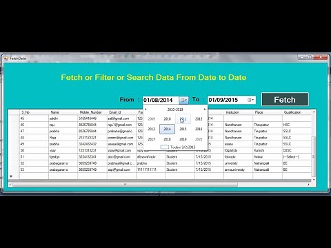Fetch or Filter Data from Date to Date