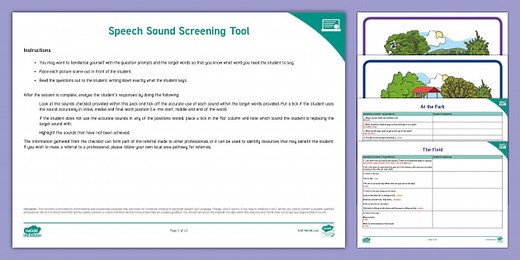 Speech Sound Screening Tool