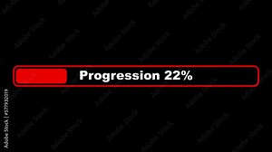 Progress and loading bars in French with transparent background, Alpha Channel ProRes444
