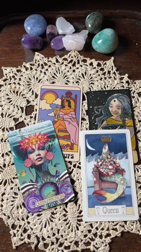 Queen of Cups is ready to talk about anything! #tarottok #cardslinger #empowerment #divination #tarotdeck