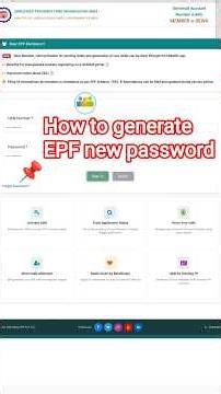 How to generate EPF password