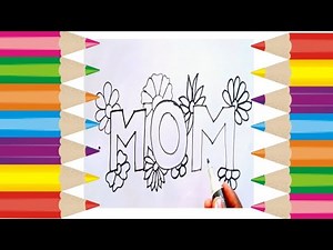 How to draw cute I LOVE YOU MOM Card for mother's day | cute Easy Drawing for kids