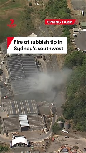 Firefighters are battling a blaze at a waste centre in Spring Farm. Residents in the surrounding area of Sydney's southwest are being urged to close their windows as the blaze continues to burn. #springfarm #southwestsydney #sydney #fire #fireandrescue | 7NEWS Australia