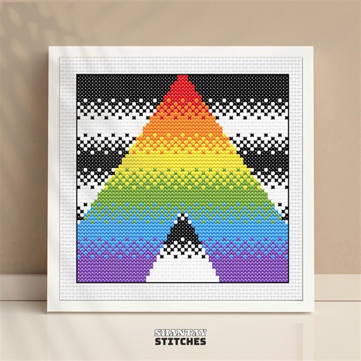 LGBTQ+ Ally Rainbow Cross Stitch Pattern | Queer Support Needle Point PDF - Etsy