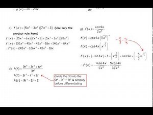 MCV4U Unit 5 Practice Test Answers (Derivatives)