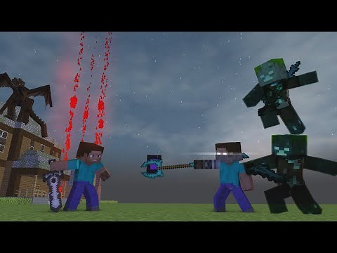 Minecraft Fight Animation - Herobrine vs Steve