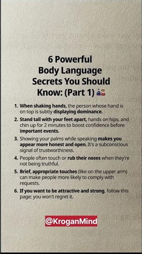 6 Powerful Body Language Secrets You Should Know| #quotes #bodylanguage #powerfulmotivation #tricks