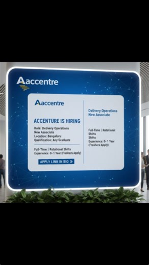 HR Sneha | Job Updates on Instagram: "Accenture is Hiring ✨Role: Delivery Operations New Associate ⚡Location: Bengaluru ⚡Qualification: Any Graduate ⚡Full-Time | Rotational Shifts ⚡Experience: 0–1 Year (Freshers Apply) 📌Apply Link in bio Chennai jobs, IT jobs, Freshers jobs, Experienced jobs, Developer jobs, HCL careers, Private company jobs, Job alert, Verified job updates, Fixmejo jobs, Job vacancy 2025, Tech jobs India"