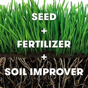 Thick’R Lawn is a simple 3-in-1 solution with seed, fertilizer, and soil improver. | Scotts Lawn Care