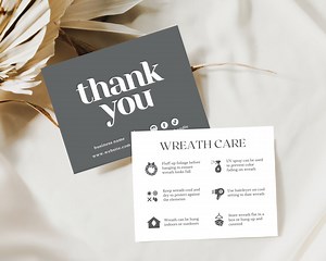 Wreath Care Card Template, Printable Wreath Instructions, Wreath Business Package Insert Card Canva, Editable Thanks for Your Purchase Card - Etsy Canada