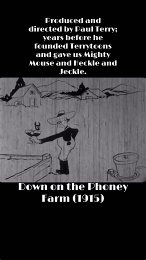 Cat Shavon Addison on Instagram: "🎞️ Down on the Phoney Farm (1915) Produced and directed by Paul Terry; years before he founded Terrytoons and gave us Mighty Mouse and Heckle and Jeckle. This two-minute short was one of the earliest American cartoons ever distributed by Thanhouser Film Corp., featuring Farmer Al Falfa. The surviving print (sourced by Tommy José Stathes) shows the wild, experimental humor of animation’s infancy; hand-drawn, low-budget, and bursting with imagination. 🖤 Restored