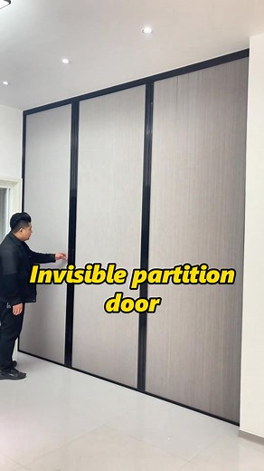 The invisible partition door with no drilling design only takes 15 minutes to install, no drilling is required, and the key is that you can dismantle it and reuse it when moving. #slidingdoors #invisibledoor #partitiondoors #partitondoor #door #doors #foldingdoor #safetydoor #aluminum #alloy #interiordesign #tottme #tottmetal | Heidi Ah
